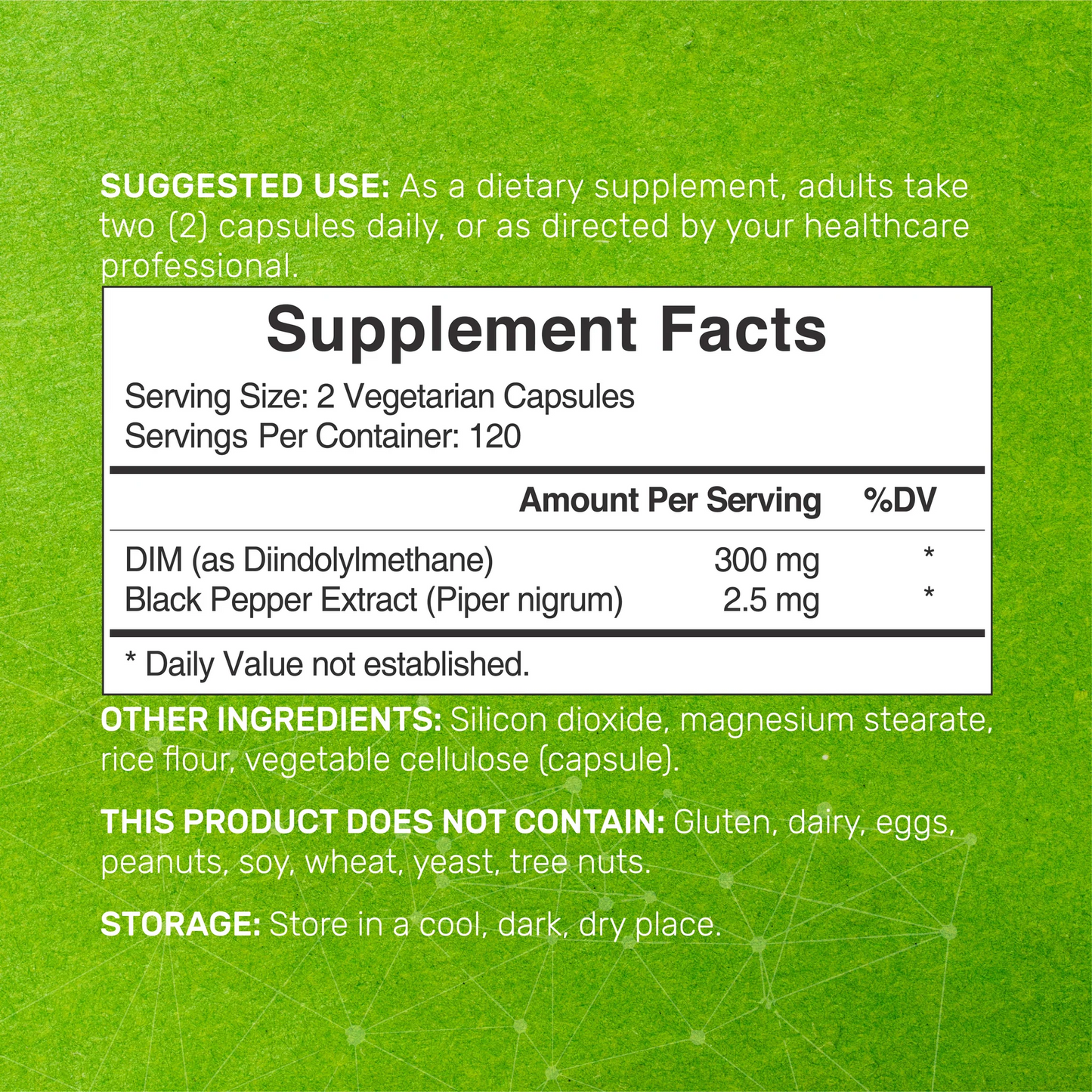 Deal Supplement DIM with Black Pepper Extract 300mg, 240 Vegetarian Capsules