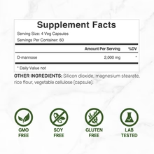 Deal Supplement D Mannose 2000mg 240 Veggie Capsules