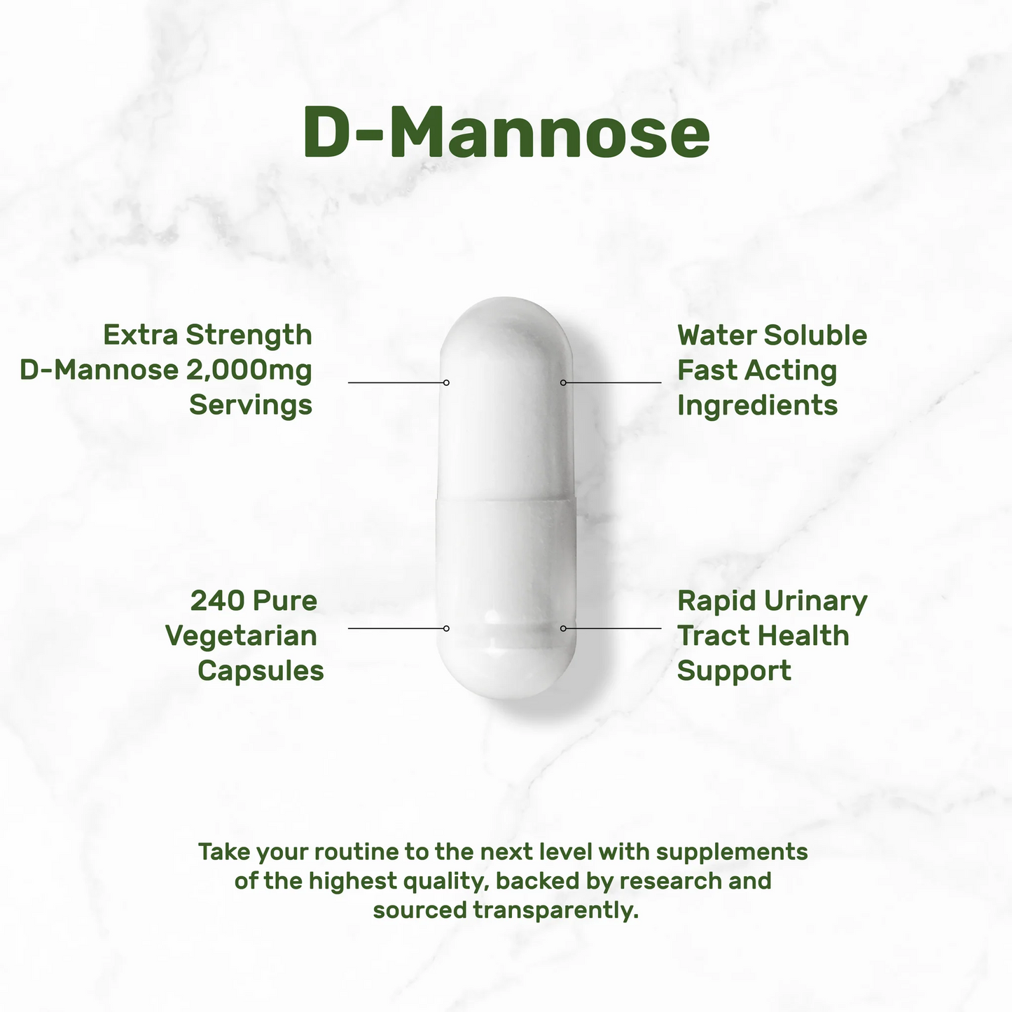 Deal Supplement D Mannose 2000mg 240 Veggie Capsules