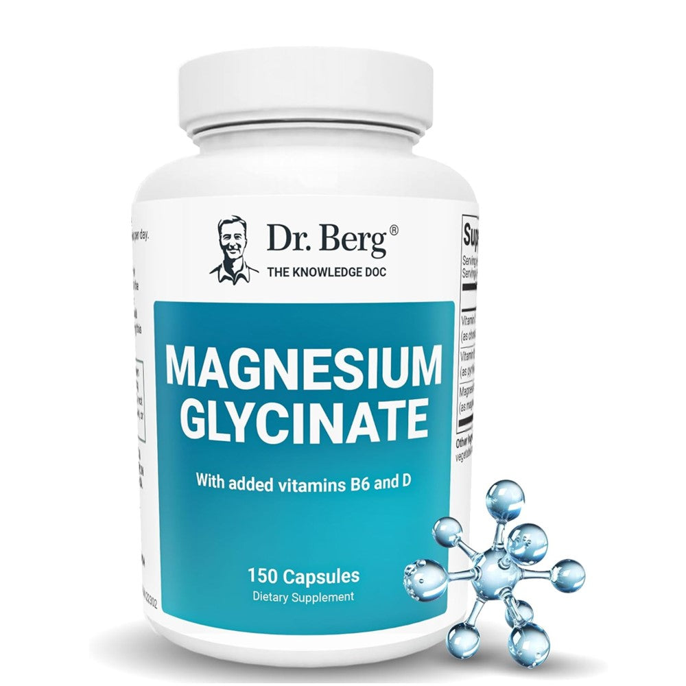 Dr. Berg Magnesium Glycinate – 150 Capsules | High-Absorption Magnesium Supplement