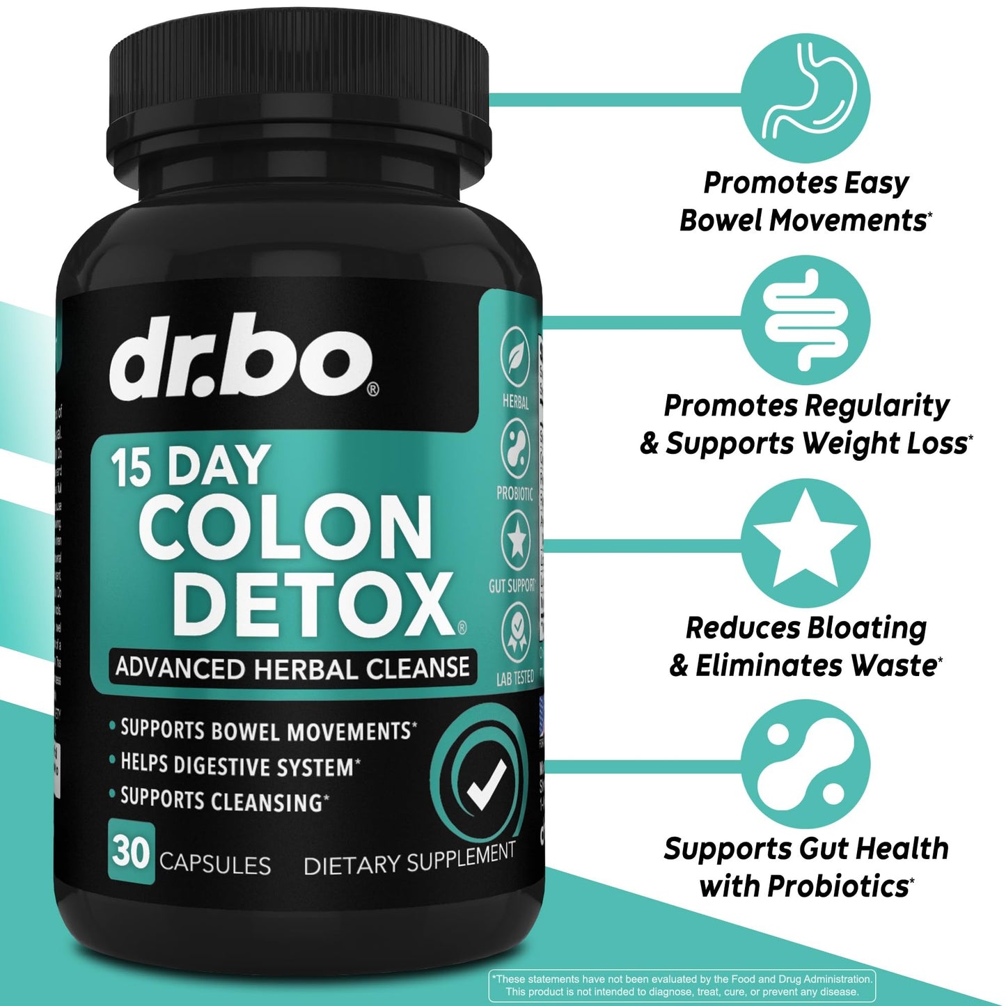 Dr.Bo 15 Day Colon Detox Advance Herbal Cleanser 30 Capsules