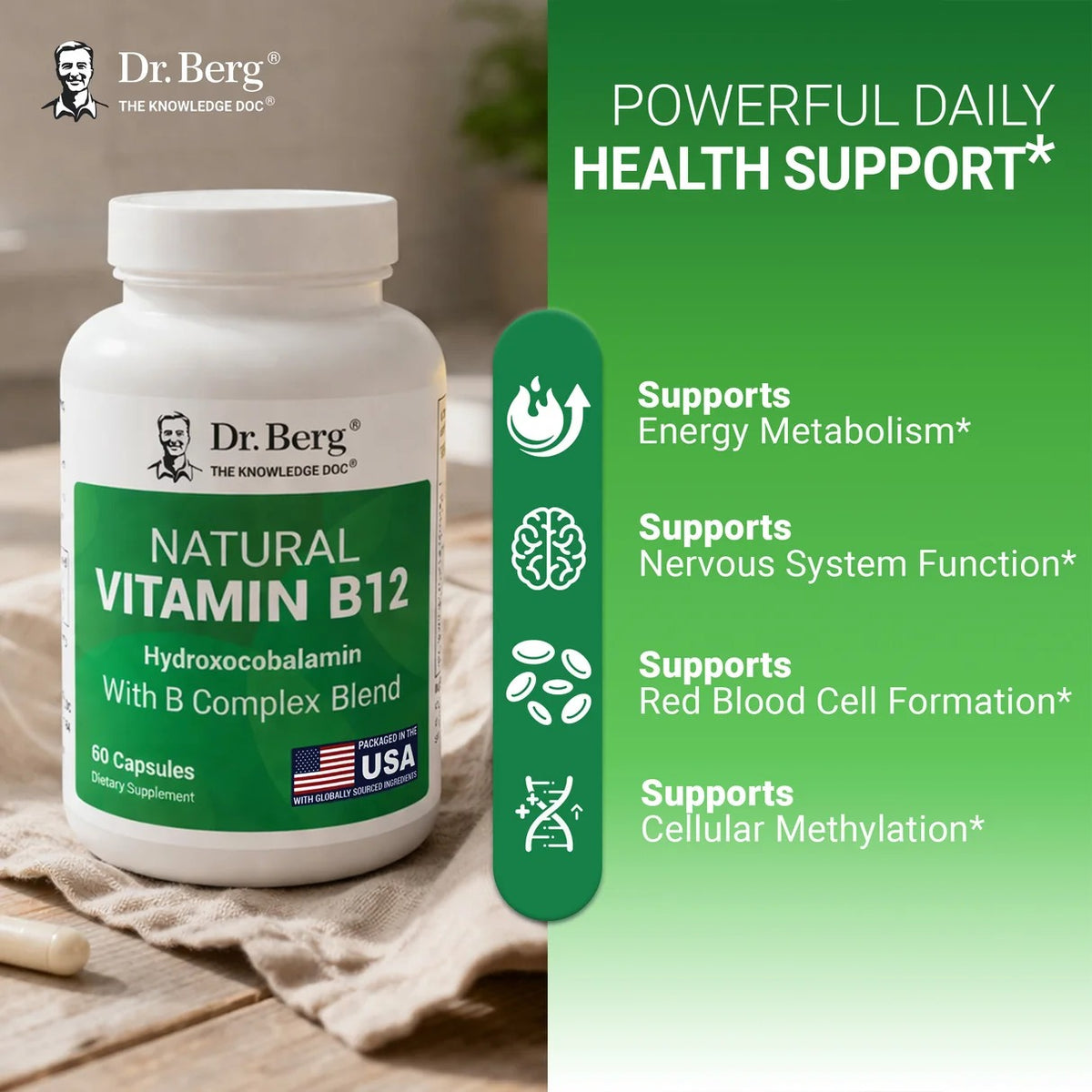 Dr. Berg Natural Vitamin B12 60 Caps
