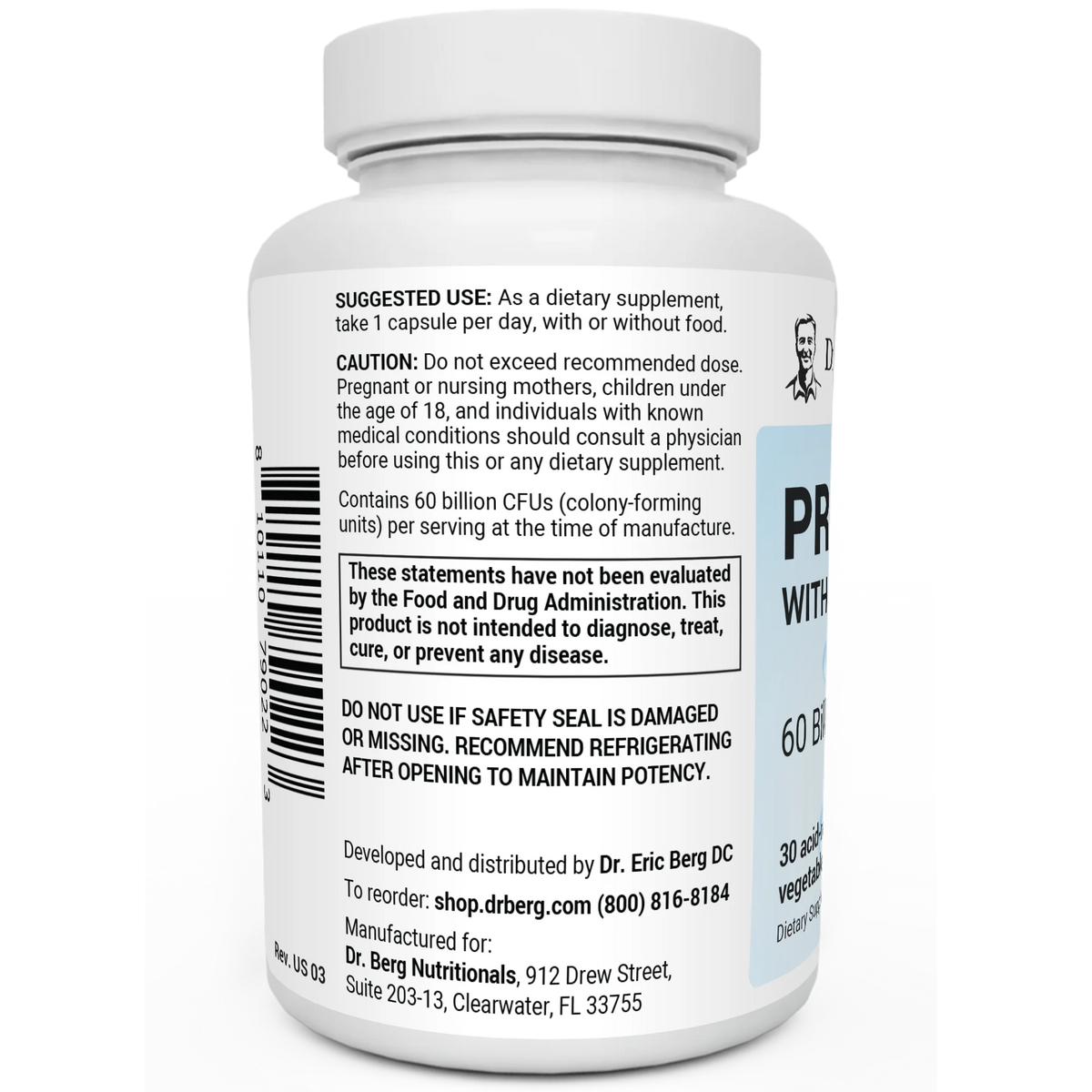 Dr. Berg Probiotic Supplement (60 Billion Cf Us) 30 Caps