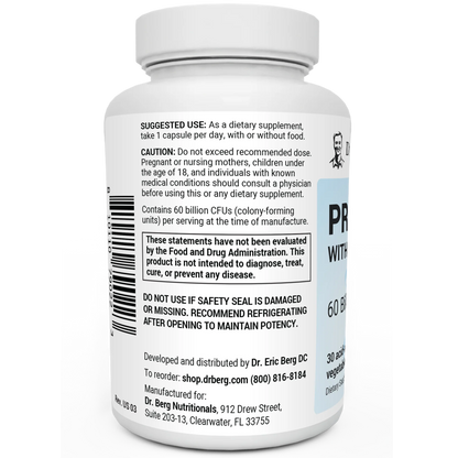 Dr. Berg Probiotic Supplement (60 Billion Cf Us) 30 Caps