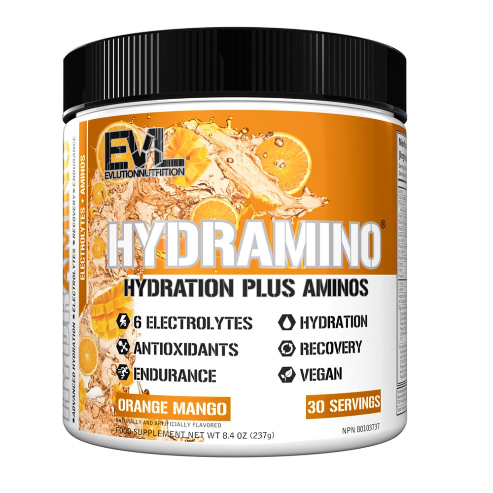 Evlution Nutrition Hydramino Hydration Plus Aminos – Electrolytes, Antioxidants & Endurance Support | Mango Flavor | 30 Servings