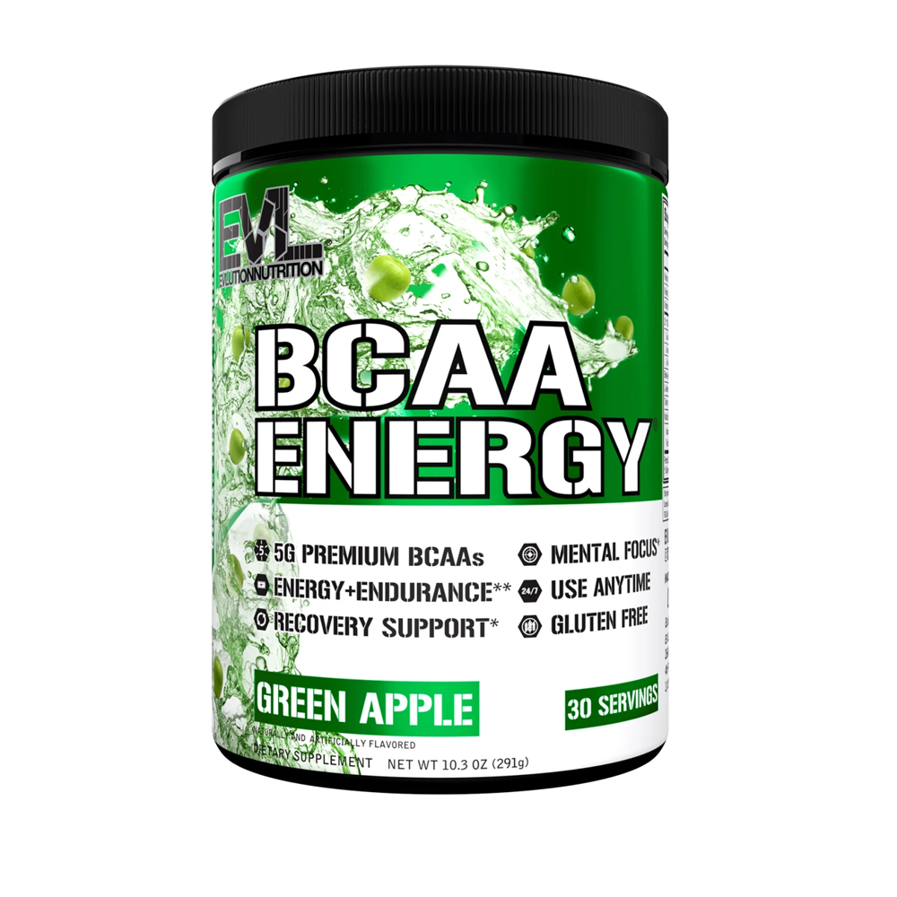 Evlution Nutrition BCAA Energy – Muscle Recovery & Performance Support | Green Apple