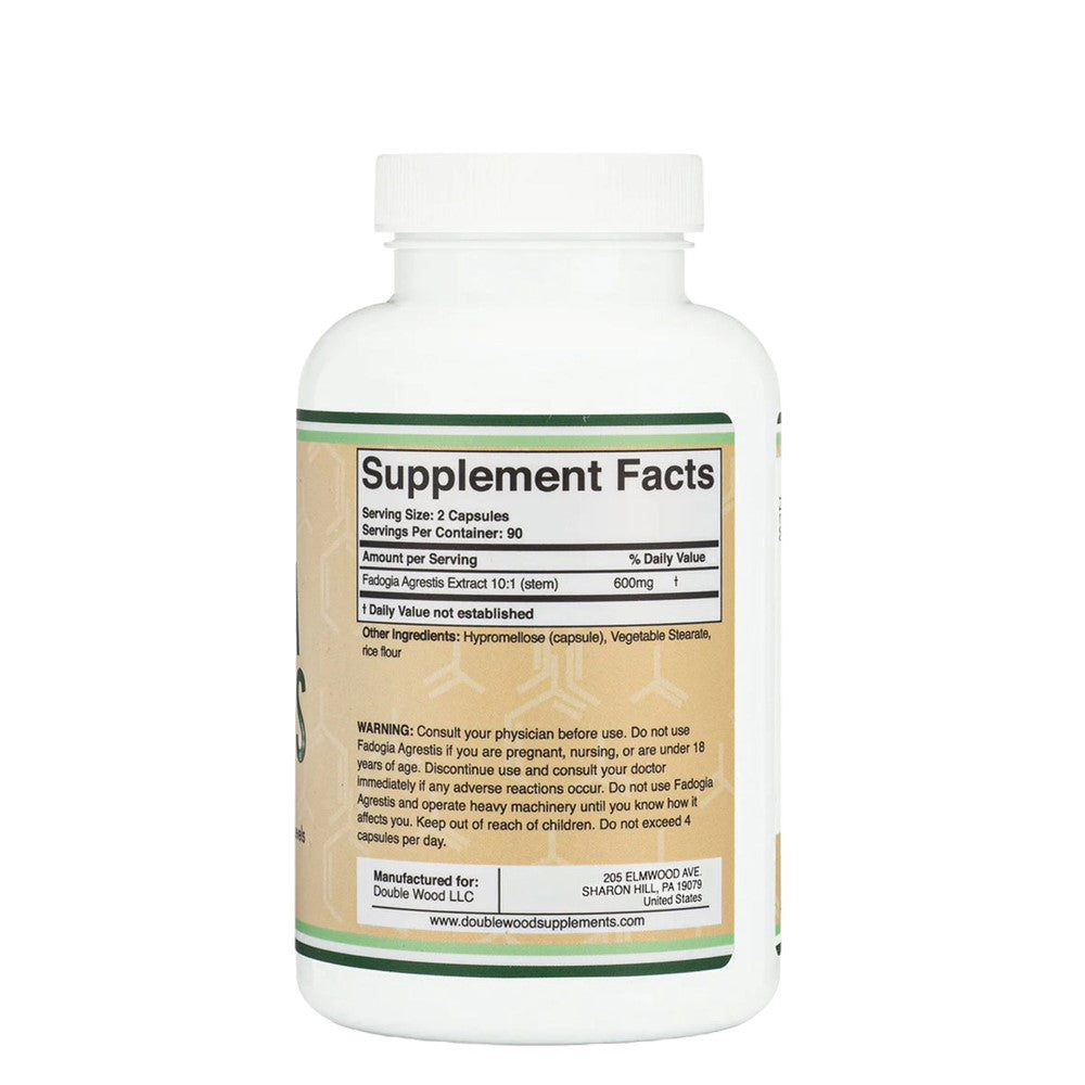 Double Wood Supplements Fadogia Agrestis 600mg - Men's Health Dietary Supplement (180 Capsules)