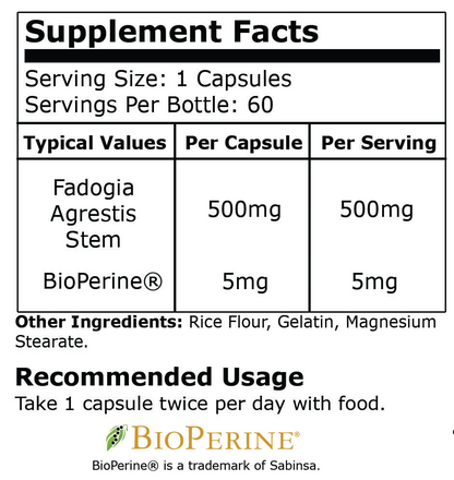 Black Mamba Fadogia Agrestis - New and Improved 60 Caps