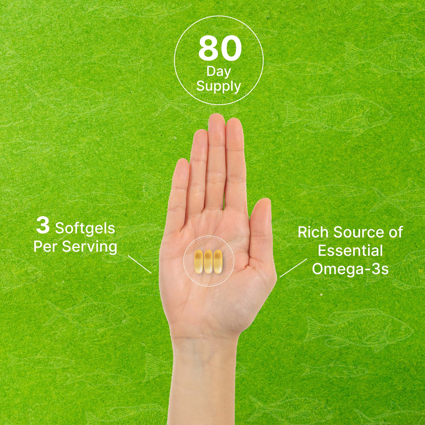 Deal Supplement Omega 3 Fish Oil , 3,000mg Per Serving, 240 Softgels