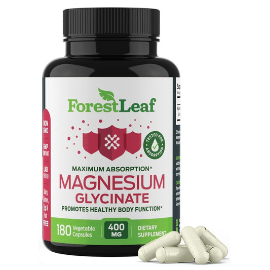 ForestLeaf Maximum Absorption Magnesium Glycinate - Promotes Healthy Body Functions