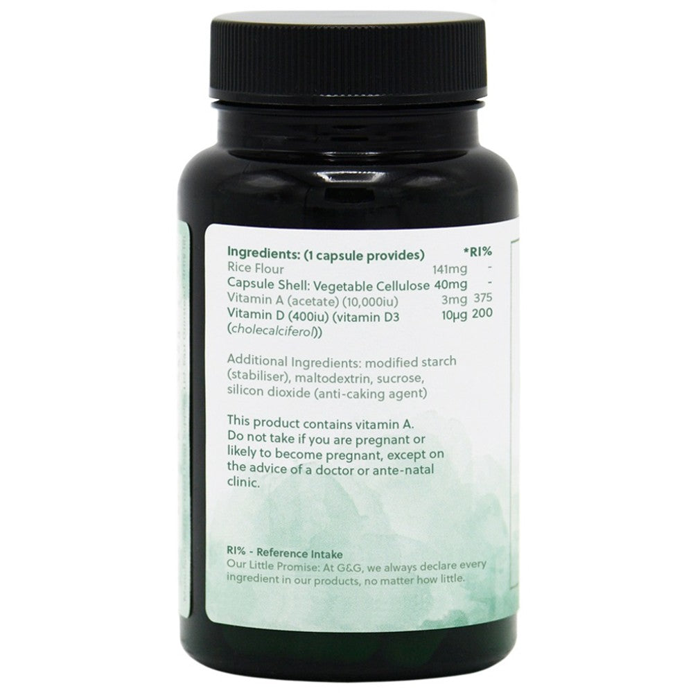 G&G Vitamin A & D3 (120 Vegan Capsules) - Premium Supplement for Daily Wellness