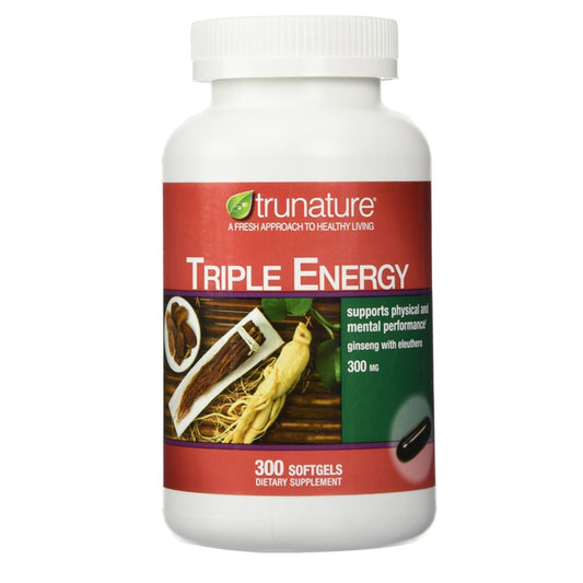 Trunature Triple Energy – Supports Physical & Mental Performance | Ginseng & Eleuthero | 300 Softgels