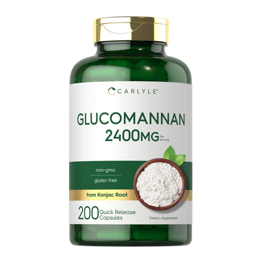 Carlyle Glucomannan 2400mg – Non-GMO, Gluten-Free, From Konjac Root | 200 Quick Release Capsules | Dietary Supplement