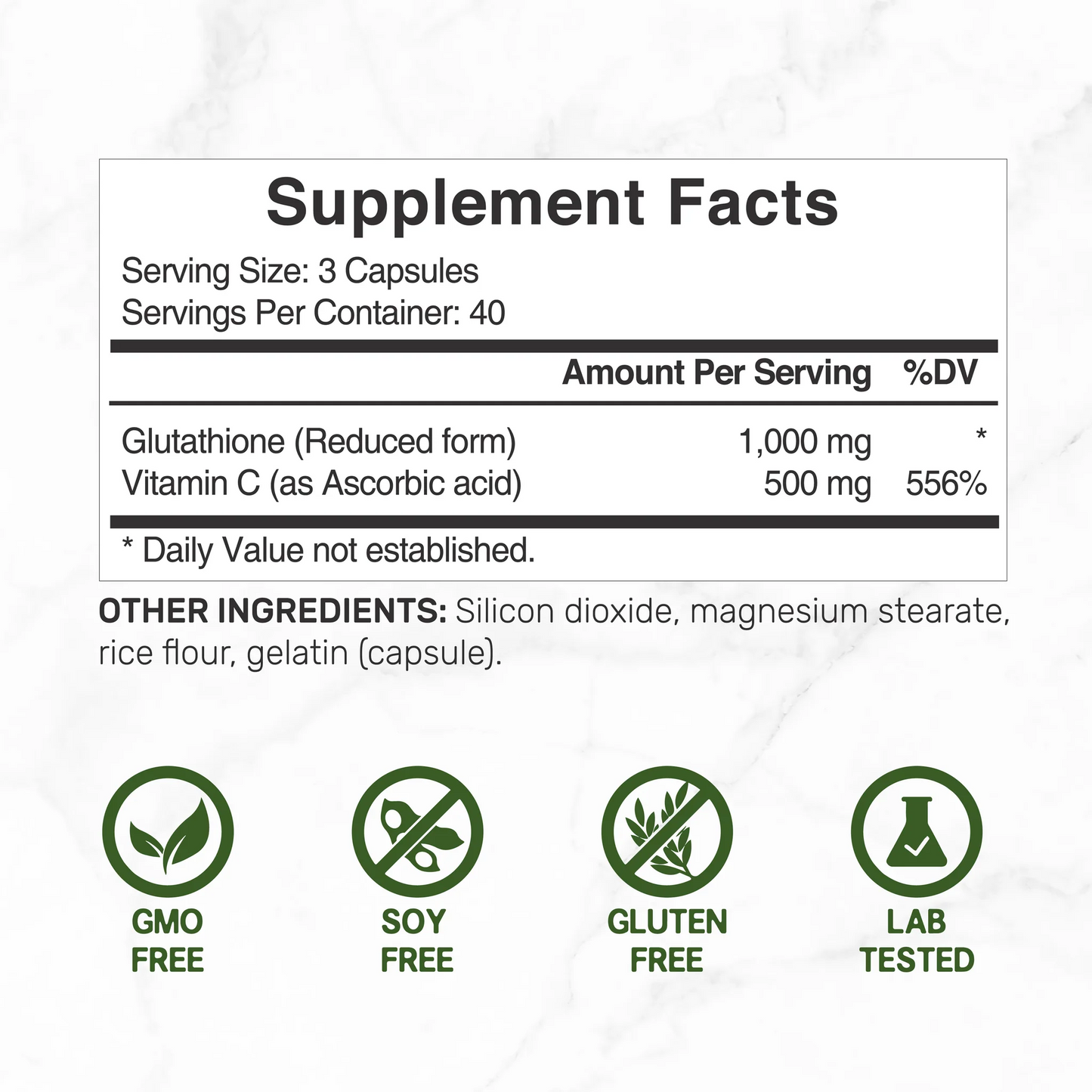 Deal Supplement Glutathione Supplement 1,000mg Per Serving | 120 Capsules