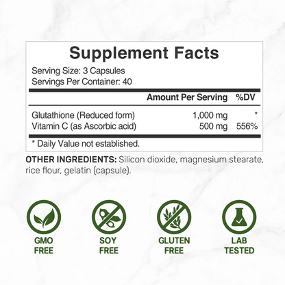 Deal Supplement Glutathione Supplement 1,000mg Per Serving | 120 Capsules