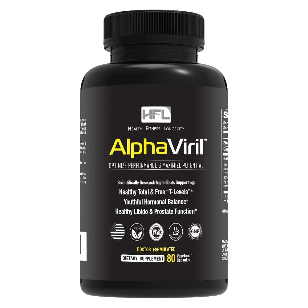 HFL AlphaViril - Doctor-Endorsed Hormonal Balance Support - 80 Capsules - Dietary Supplement for Healthy & Youthful Vitality