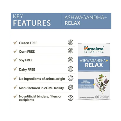 Himalaya Ashwagandha Relax – Stress & Anxiety Support | 60 Capsules