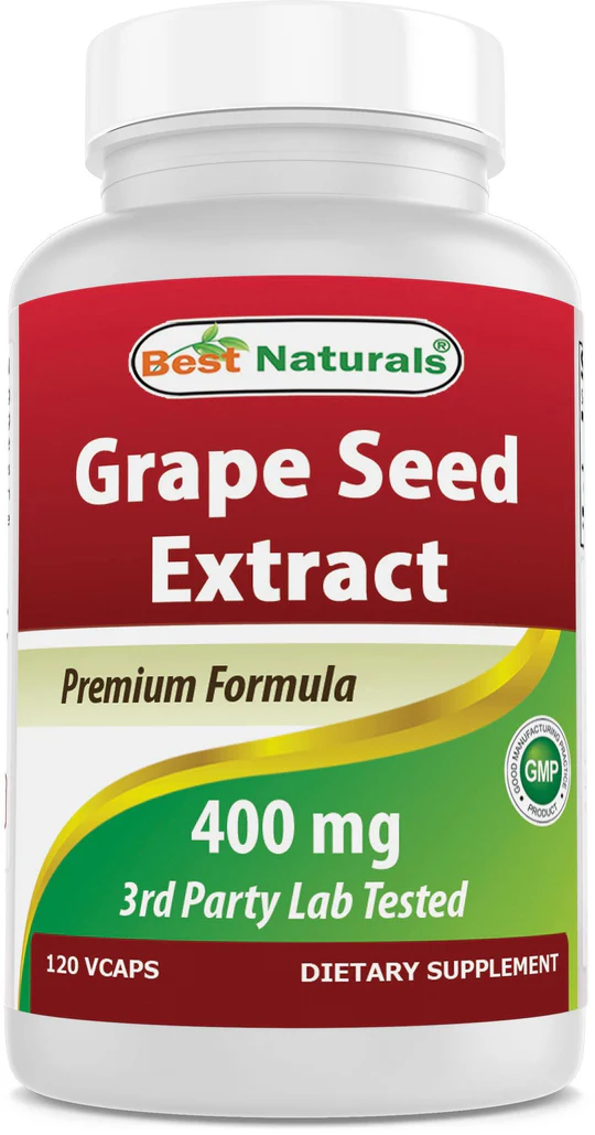Best Naturals Grape Seed Extract 400 mg 60 Vegetarian Capsules