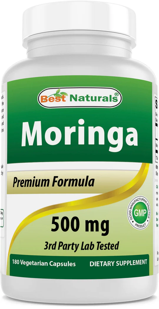 Best Naturals Moringa 500 mg 60 Vegetarian Capsules