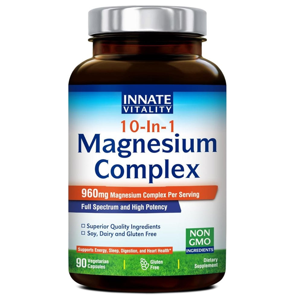 Innate Vitality Magnesium Glycinate 500mg – Advanced Mineral Compound | High Absorption | 120 Vegetarian Capsules