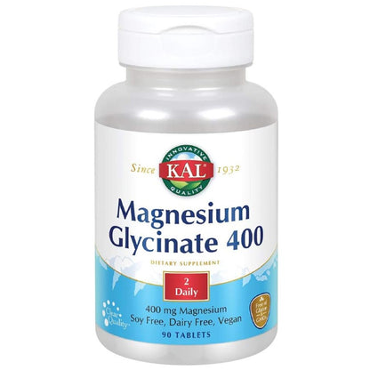 KAL Magnesium Glycinate 400mg (90 Tablets) – Vegan & Allergen-Free
