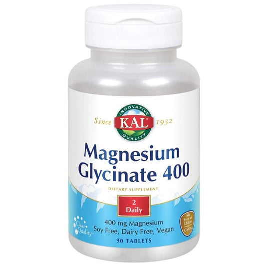 KAL Magnesium Glycinate 400mg (90 Tablets) – Vegan & Allergen-Free