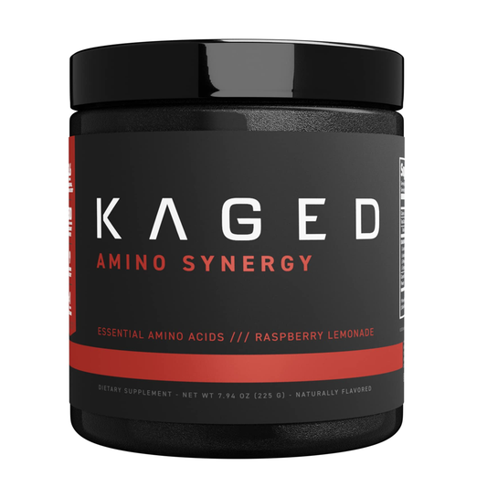 KAGED AMINO SYNERGY – Essential Amino Acids | Raspberry Lemonade | Naturally Flavored Dietary Supplement | Net Wt. 7.94 oz (225g)