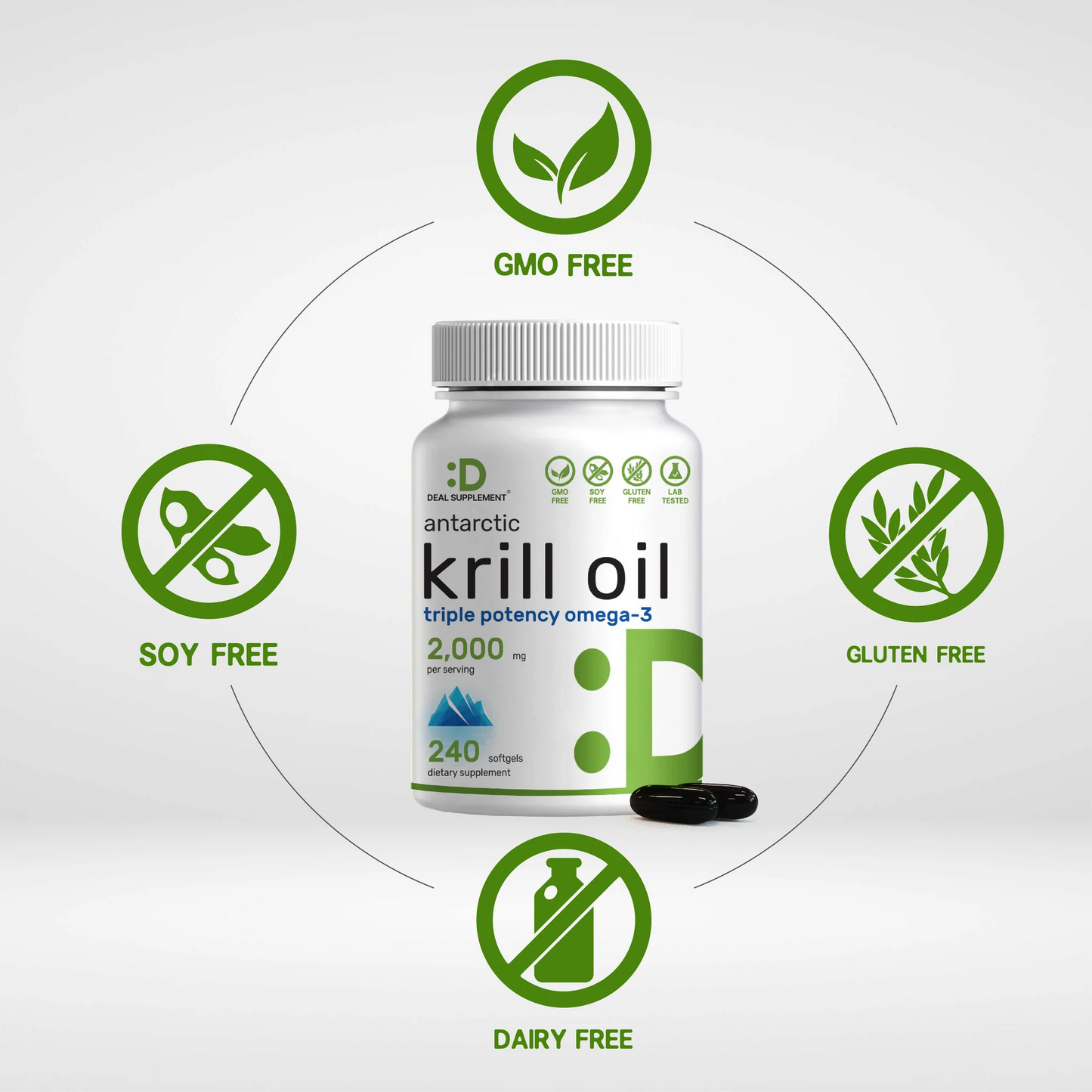 Deal Supplement Antarctic Krill Oil 2000mg, 240 Softgels