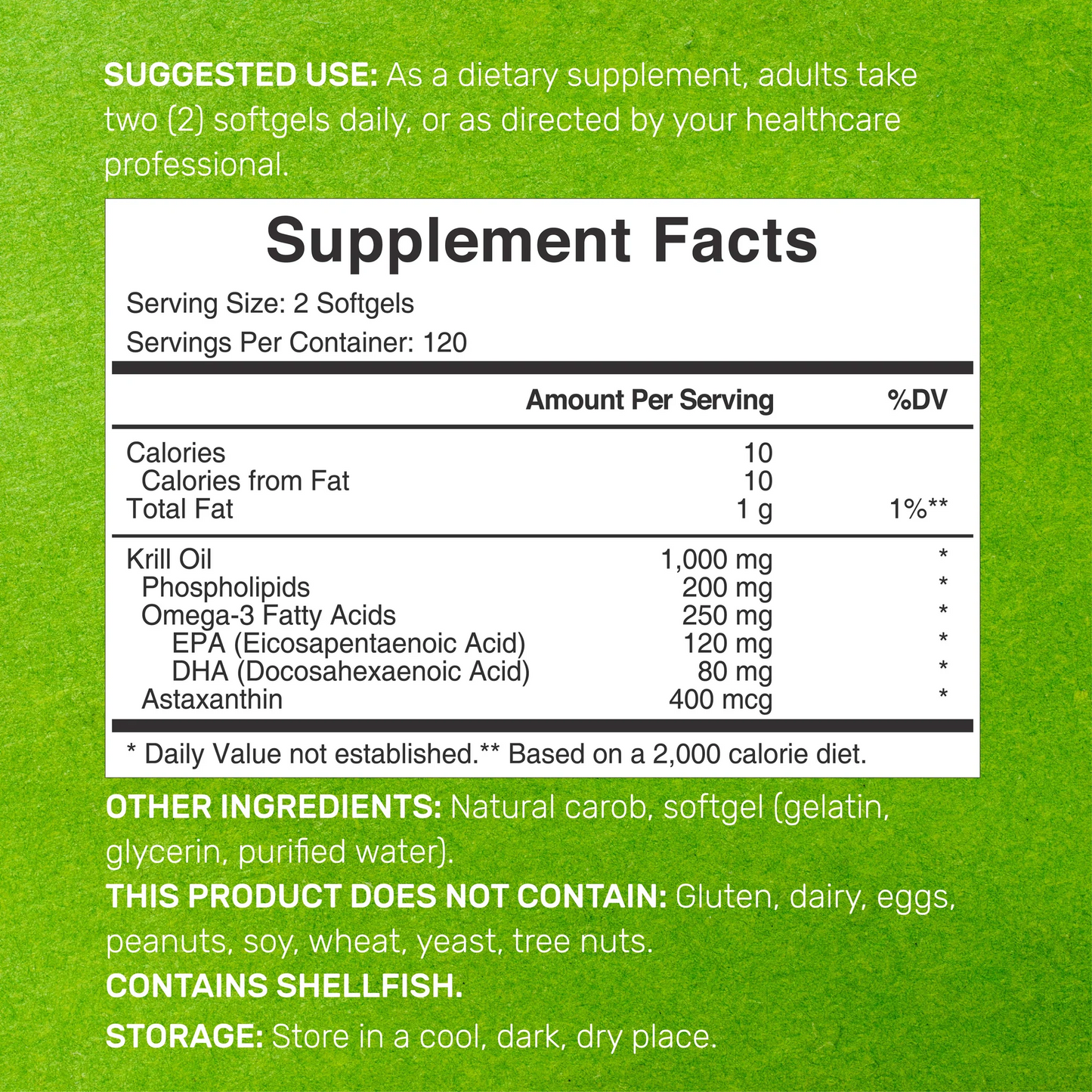 Deal Supplement Antarctic Krill Oil, 1,000mg Per Serving, 240 Softgels