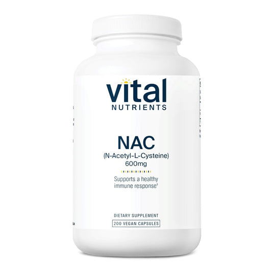 Vital Nutrients NAC (N-Acetyl-L-Cysteine) 600mg – Immune & Antioxidant Support | 200 Vegan Capsules