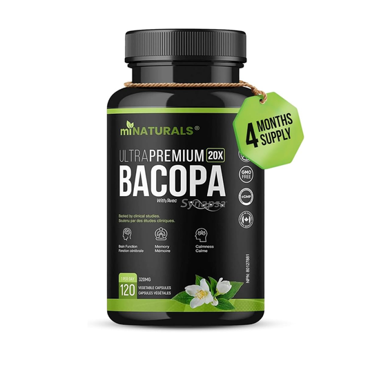 MINATURALS® UltraPremium 20X Bacopa – 4-Month Supply, GMO-Free, Backed by Clinical Studies, with Symesa