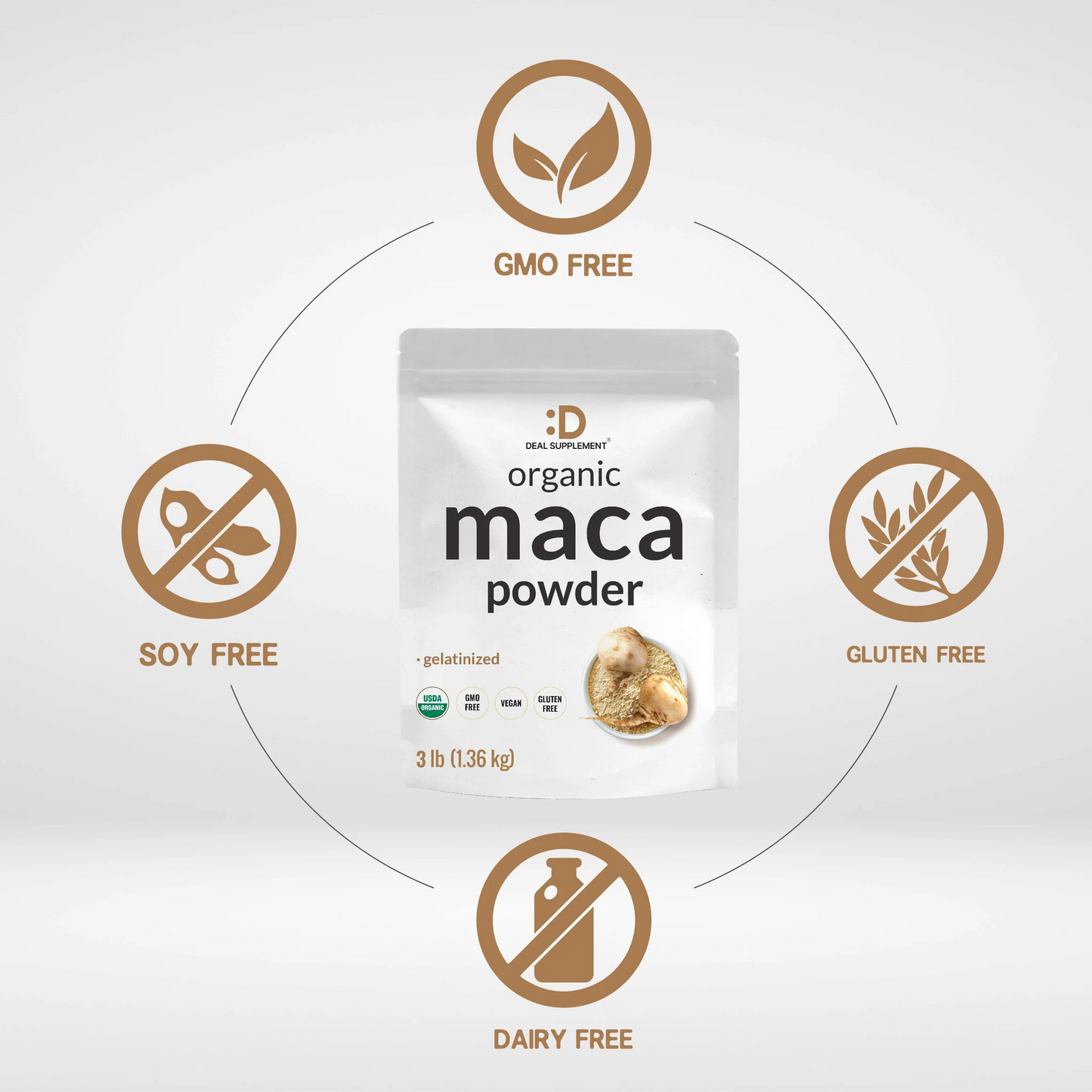 Deal Supplement Organic Peruvian Maca Root Powder, 3lbs