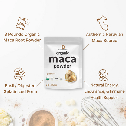 Deal Supplement Organic Peruvian Maca Root Powder, 3lbs
