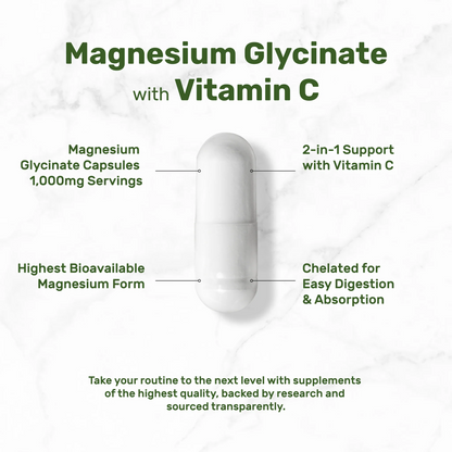 Deal Supplement Magnesium Glycinate 1,000mg Plus Vitamin C, 240 Capsules