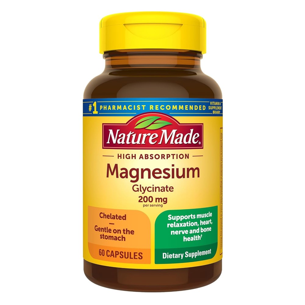Magnesium Glycinate 200MG By Nature Made - for Muscle, Heart, Nerve and Bone Support