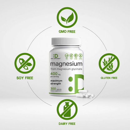 Deal Supplement Magnesium Glycinate 400mg, 300 Capsule