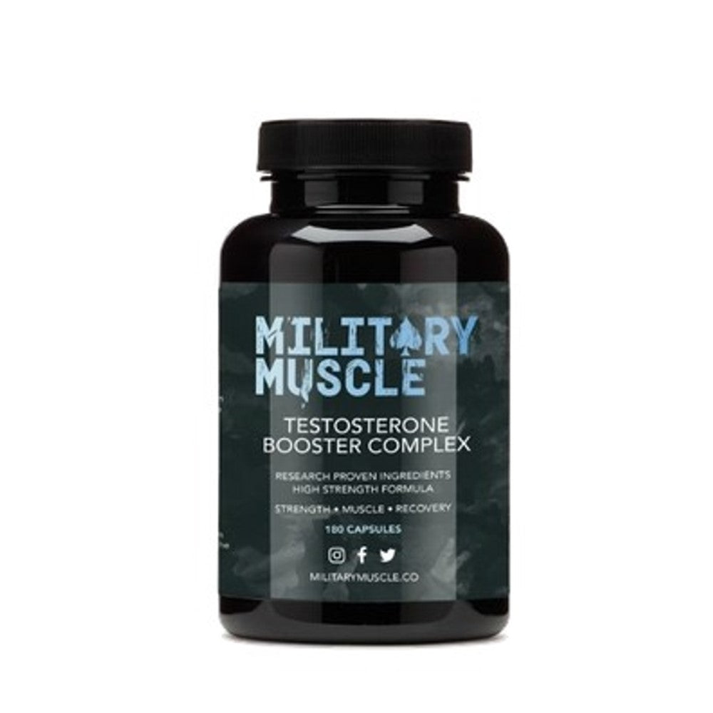 Military Muscle Testosterone Booster Complex - High-Strength Formula for Strength & Muscle Recovery - 180 Capsules