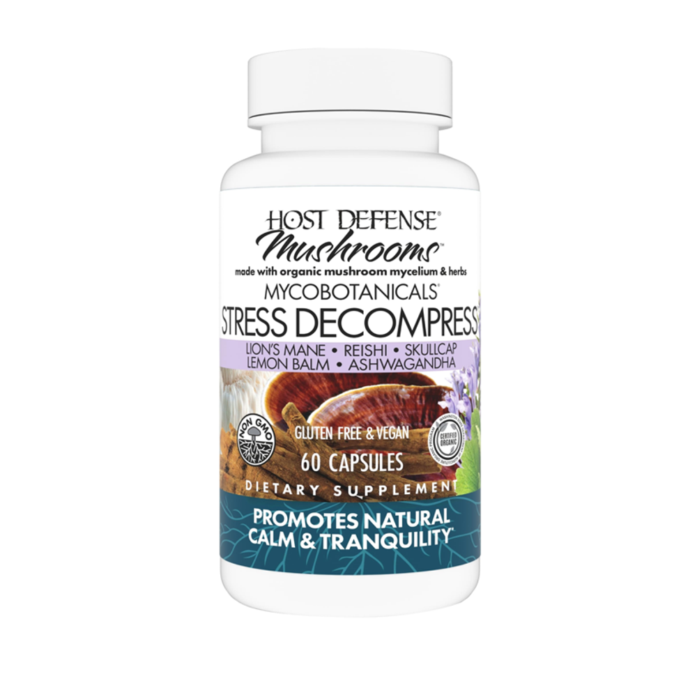 Host Defense Mushrooms Stress Decompress – Natural Calm & Tranquility Support | 60 Capsules