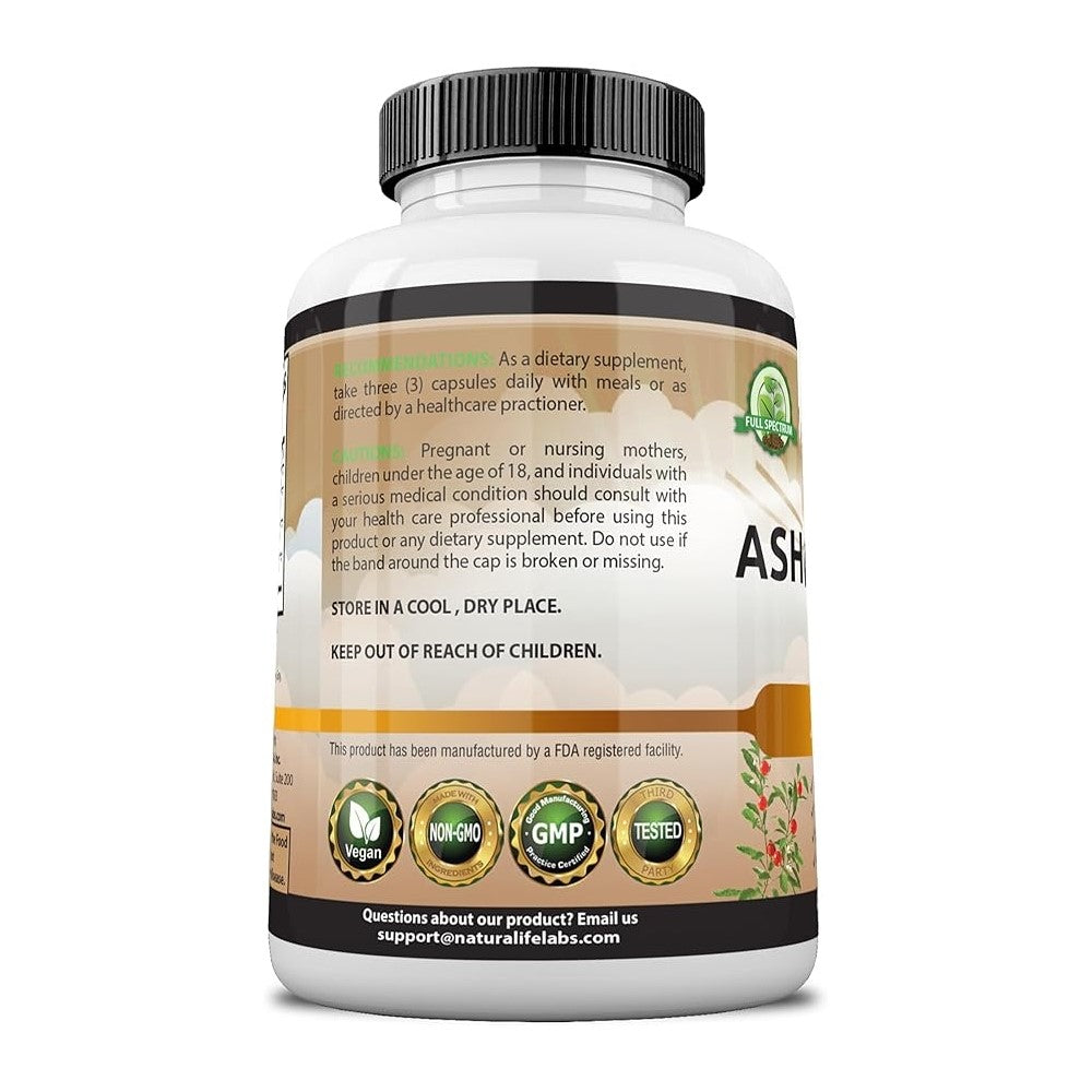 Naturalife Labs Ashwagandha 2100mg with Black Pepper - Stress Relief & Mood Enhancer