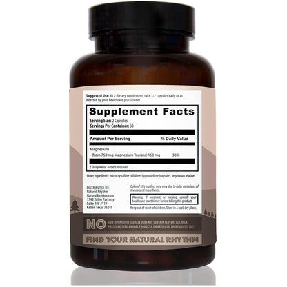 Natural Rhythm Magnesium Taurate 750mg – 120 Capsules