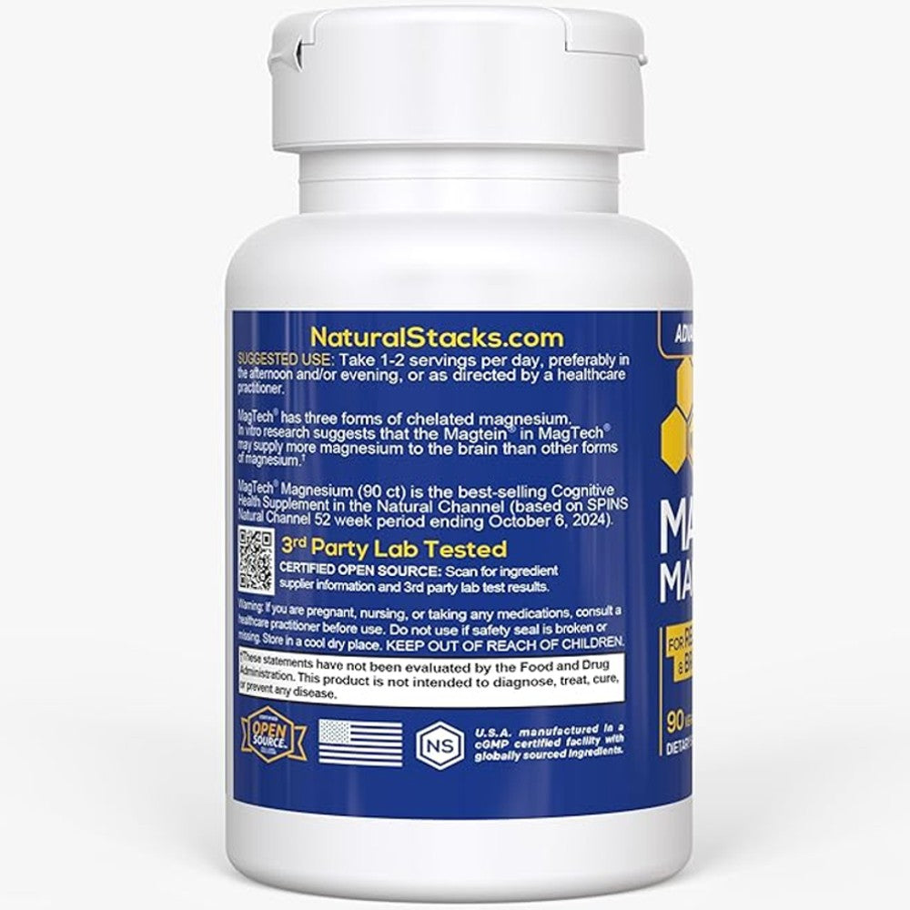 Natural Stacks MagTech Magnesium Capsules – Brain Boost & Relaxation Support