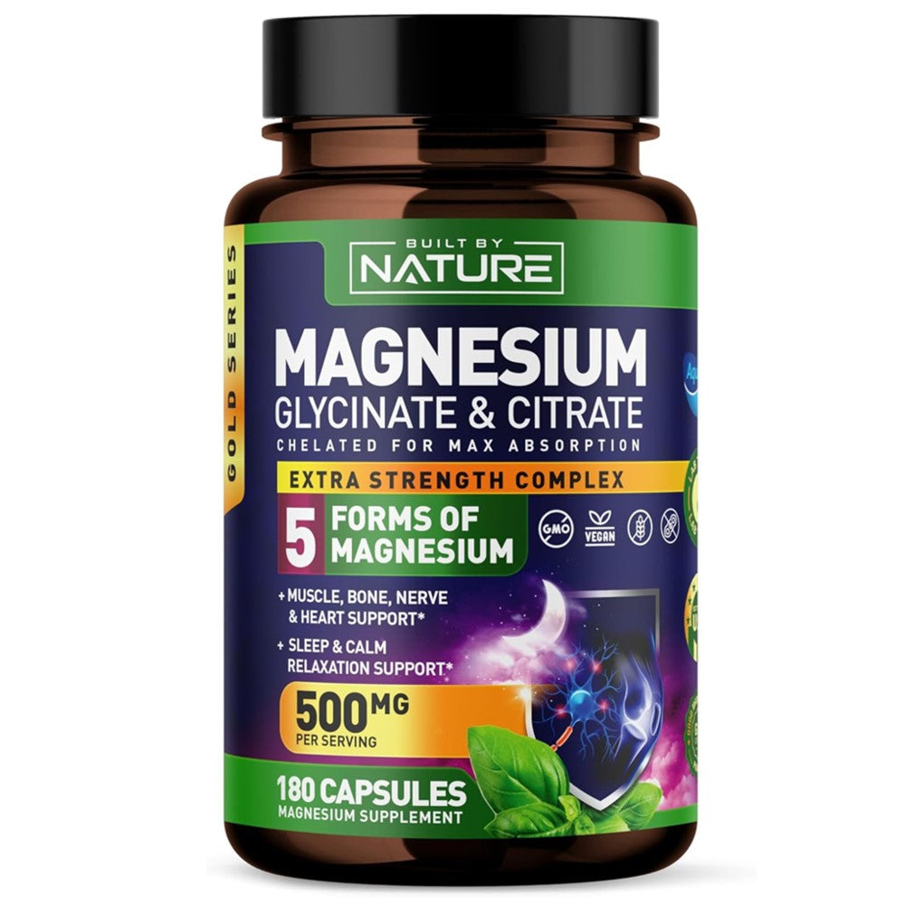 Magnesium Glycinate And Citrate 500mg - Built By Nature