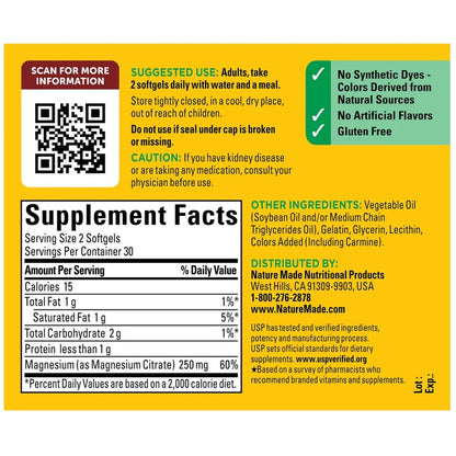 Nature Made Magnesium Citrate 250mg – Enhanced Absorption