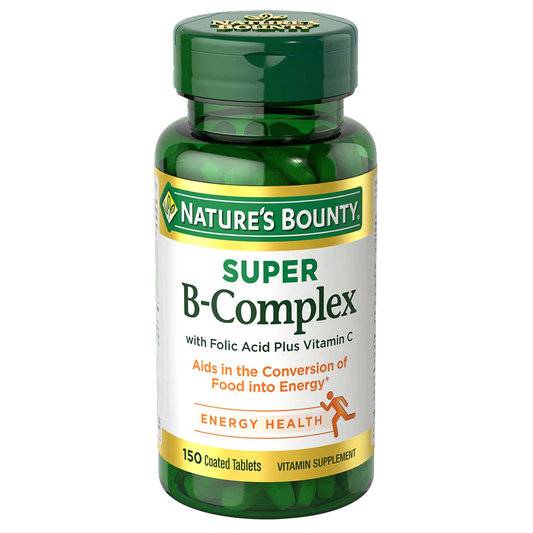 Nature's Bounty Super B-Complex with Folic Acid, Vitamin C & Biotin – Supports Energy Metabolism