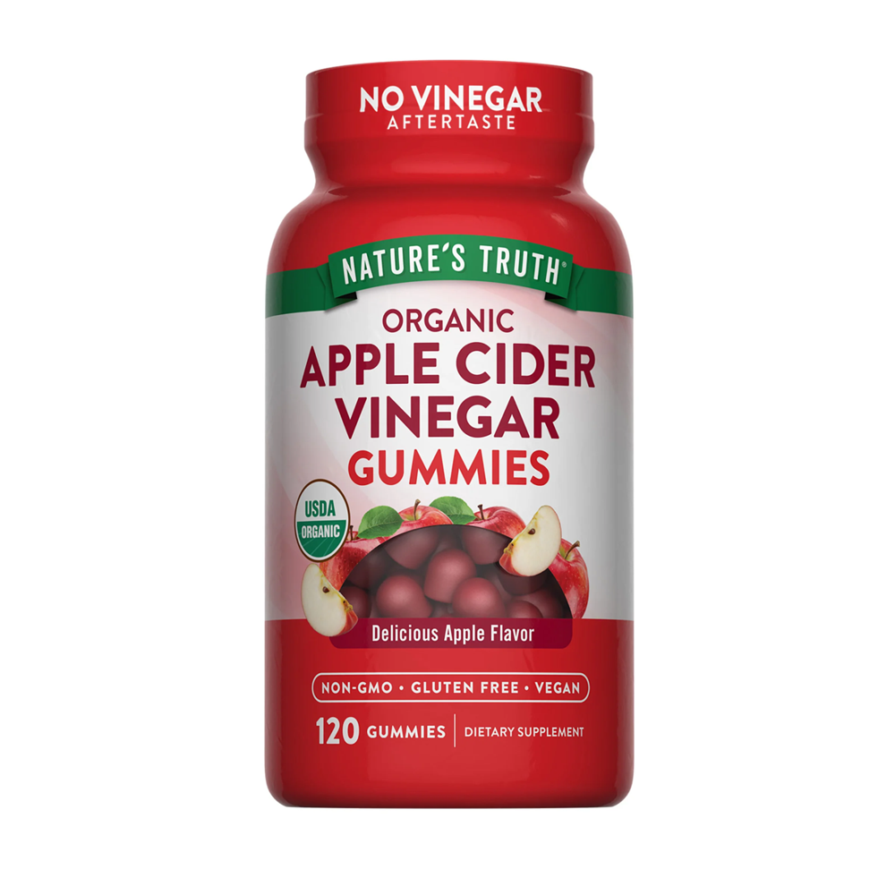 Nature's Truth Organic Apple Cider Vinegar Gummies – 120 Count, No Vinegar Taste