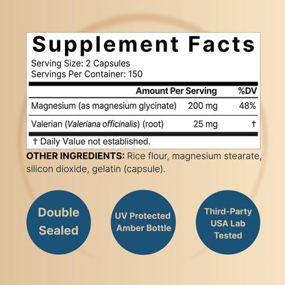 Naturebell Magnesium Glycinate 200mg with Valerian Root – Ultra High Absorption