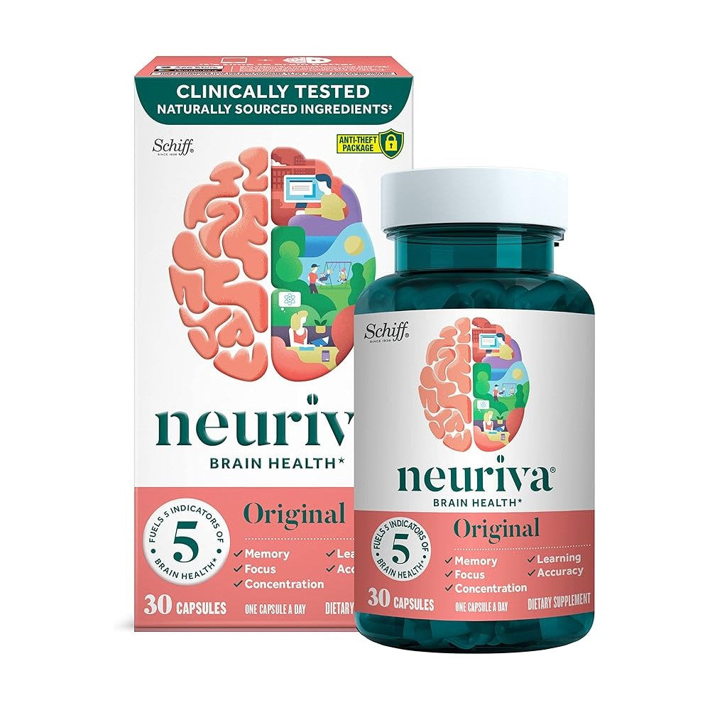 Neuriva Brain Health Supplement - 5 Indicators of Brain Performance - Memory, Focus, Learning, Accuracy, Concentration - 30 Capsules - One Capsule Daily