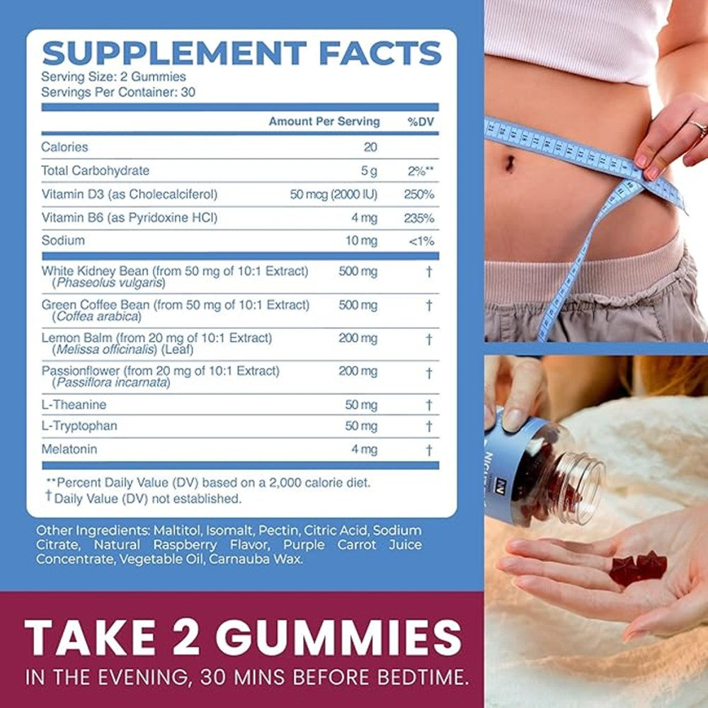 Nobi Nutrition Night Time Fat Burner Gummies – White Kidney Bean Extract