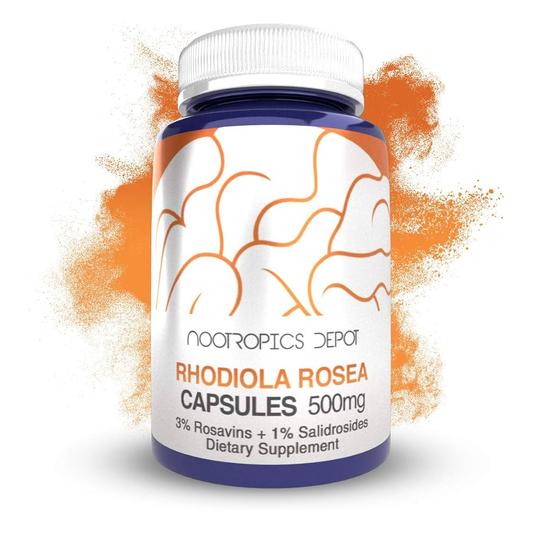 Nootropics Depot Rhodiola Rosea 500mg Capsules – Premium Adaptogen Supplement