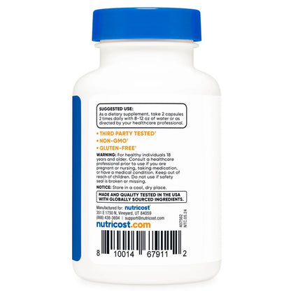 Nutricost Alpha Gpc 600mg – High-Potency Choline Supplement, 60 Capsules
